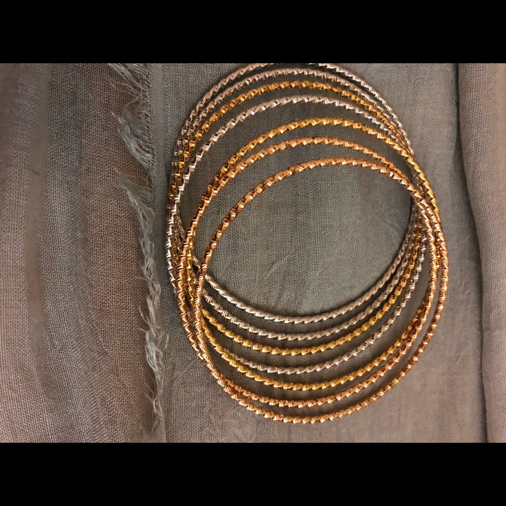 Gold ,silver ,  2-tone bangles
